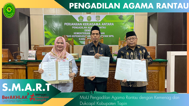 MoU Pengadilan Agama Rantau dengan Kemenag dan Dukcapil Kabupaten Tapin